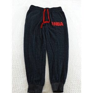 NBA Men's Adult LARGE  GRAY  Jogger with Red NBA logo & Red Tie Strings